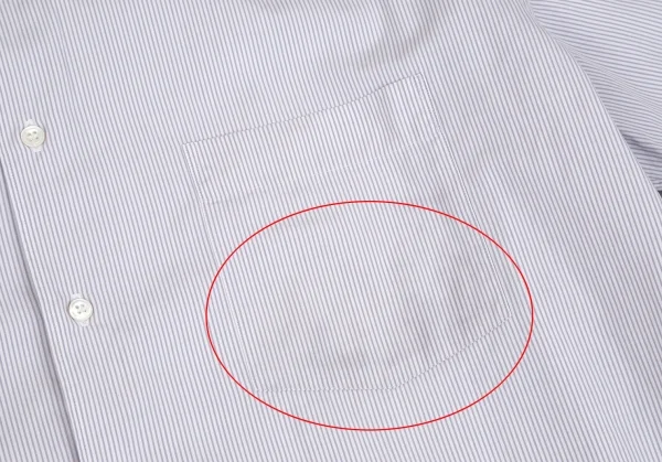 コムデギャルソン オムドゥCOMME des GARCONS HOMME DEUX コットンストライプボタンダウンシャツ 白グレーL K-93155_005