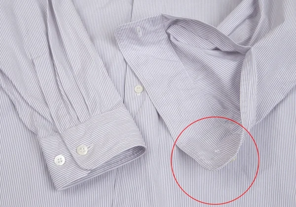 コムデギャルソン オムドゥCOMME des GARCONS HOMME DEUX コットンストライプボタンダウンシャツ 白グレーL K-93155_007