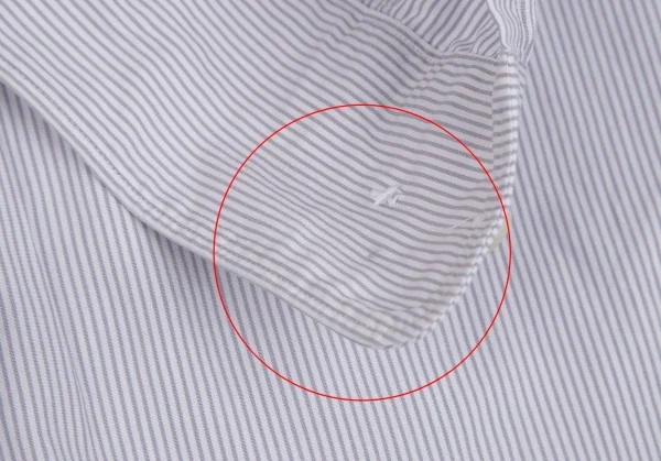 コムデギャルソン オムドゥCOMME des GARCONS HOMME DEUX コットンストライプボタンダウンシャツ 白グレーL K-93155_008