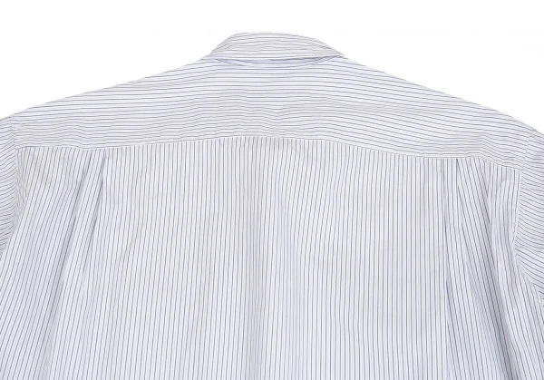 コムデギャルソン オムドゥCOMME des GARCONS HOMME DEUX コットンオルタネイトストライプタブカラーシャツ 白黒水色M K-93205_012