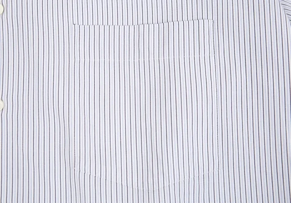 コムデギャルソン オムドゥCOMME des GARCONS HOMME DEUX コットンオルタネイトストライプタブカラーシャツ 白黒水色M K-93205_005