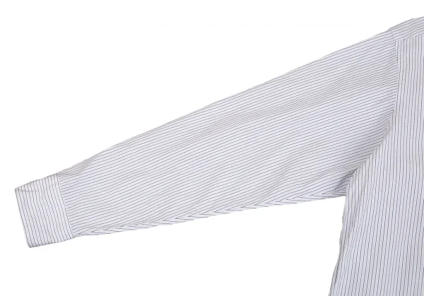 コムデギャルソン オムドゥCOMME des GARCONS HOMME DEUX コットンオルタネイトストライプタブカラーシャツ 白黒水色M K-93205_006