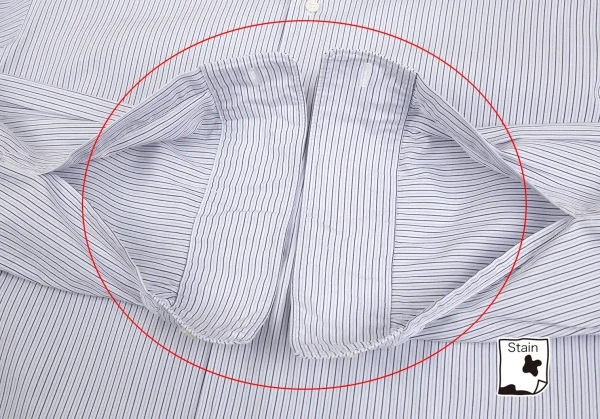 コムデギャルソン オムドゥCOMME des GARCONS HOMME DEUX コットンオルタネイトストライプタブカラーシャツ 白黒水色M K-93205_008