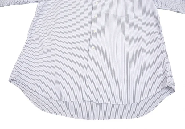 コムデギャルソン オムドゥCOMME des GARCONS HOMME DEUX コットンオルタネイトストライプタブカラーシャツ 白黒水色M K-93205_009