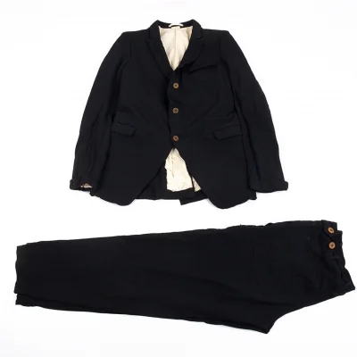 コムデギャルソン オムプリュスCOMME des GARCONS HOMME PLUS 製品染めエステルセットアップスーツ 黒