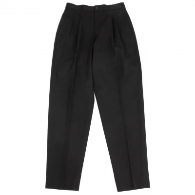 コムデギャルソン オムプリュスCOMME des GARCONS HOMME PLUS ウールギャバツータックパンツ 黒