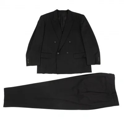 コムデギャルソン オムプリュスCOMME des GARCONS HOMME PLUS ウールギャバダブルブレストセットアップスーツ 黒
