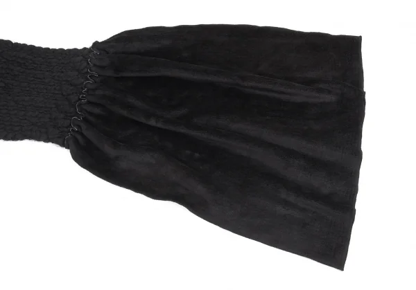 ヨウジヤマモト ノアールYohji Yamamoto NOIR フリース切替チャンキーニットマフラー 黒 K-93266_002