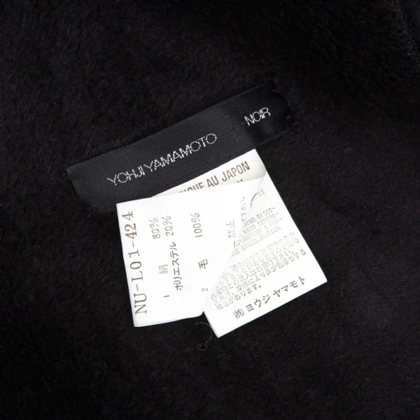 ヨウジヤマモト ノアールYohji Yamamoto NOIR フリース切替チャンキーニットマフラー 黒 K-93266_009