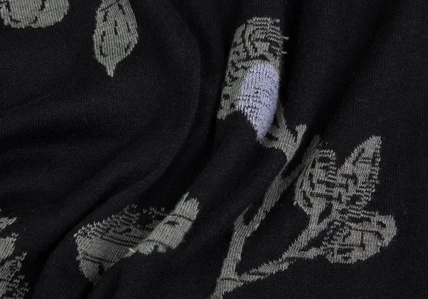 イッセイミヤケ ハートISSEY MIYAKE HaaT ボタニカルジャガードTシャツ 黒2 K-93268_012