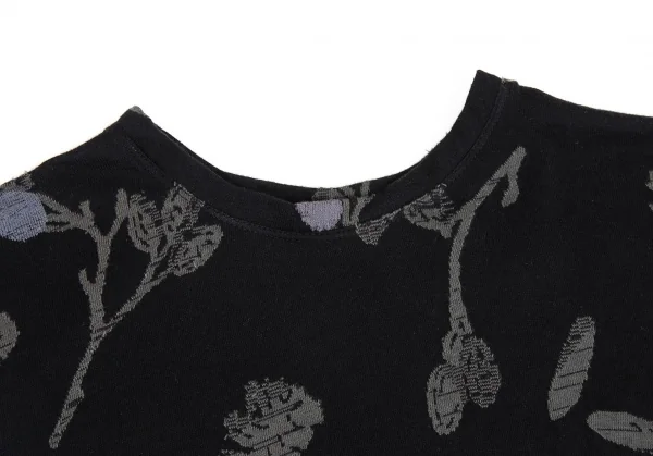 イッセイミヤケ ハートISSEY MIYAKE HaaT ボタニカルジャガードTシャツ 黒2 K-93268_004