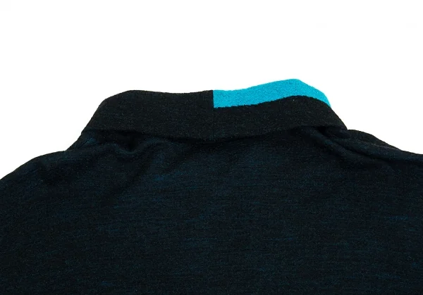 イッセイミヤケ ハートISSEY MIYAKE HaaT バイカラータートルネックニット 水色黒2 K-93273_011