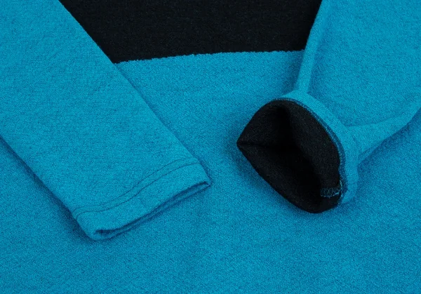 イッセイミヤケ ハートISSEY MIYAKE HaaT バイカラータートルネックニット 水色黒2 K-93273_007