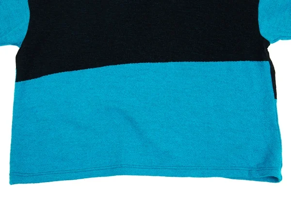 イッセイミヤケ ハートISSEY MIYAKE HaaT バイカラータートルネックニット 水色黒2 K-93273_008