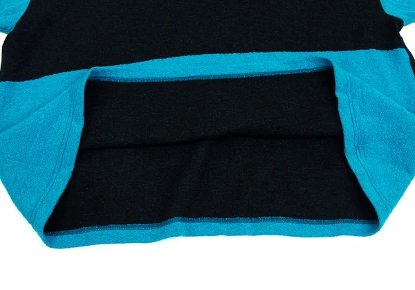 イッセイミヤケ ハートISSEY MIYAKE HaaT バイカラータートルネックニット 水色黒2 K-93273_009