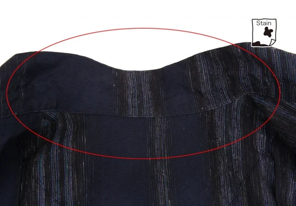 イッセイミヤケ ハートISSEY MIYAKE HaaT 小紋ドビーグリッターストライプシャツジャケット 紺2 K-93274_004