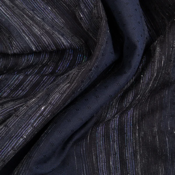 イッセイミヤケ ハートISSEY MIYAKE HaaT 小紋ドビーグリッターストライプシャツジャケット 紺2 K-93274_016