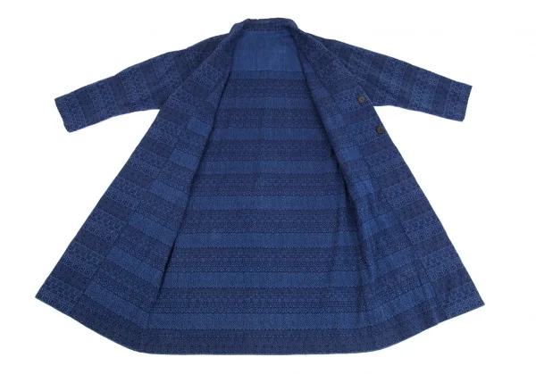 イッセイミヤケ ハートISSEY MIYAKE HaaT 染めドビー織りリバーシブルチェスターコート インディゴ2 K-93277_008