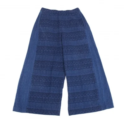イッセイミヤケ ハートISSEY MIYAKE HaaT 染めドビー織りワイドパンツ インディゴ