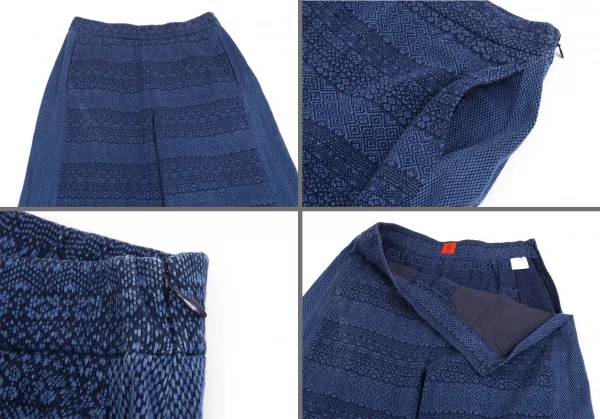 イッセイミヤケ ハートISSEY MIYAKE HaaT 染めドビー織りワイドパンツ インディゴ2 K-93278_002