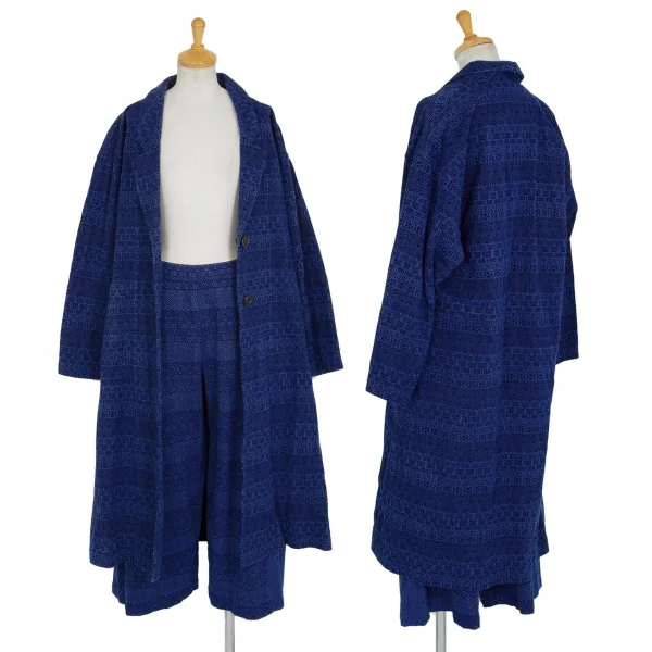イッセイミヤケ ハートISSEY MIYAKE HaaT 染めドビー織りセットアップスーツ インディゴ2 K-93279_001