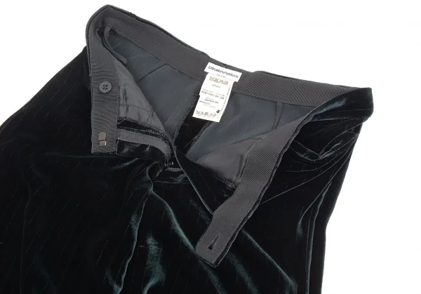 エンポリオアルマーニEMPORIO ARMANI ストライプベロアワイドパンツ 紺38 K-93332_003