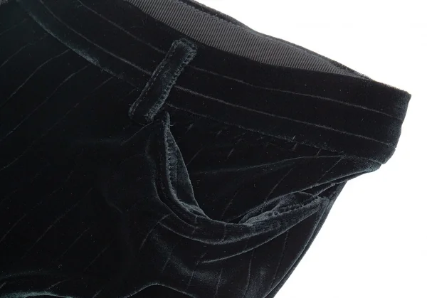 エンポリオアルマーニEMPORIO ARMANI ストライプベロアワイドパンツ 紺38 K-93332_004