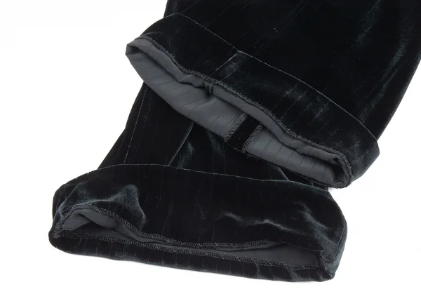 エンポリオアルマーニEMPORIO ARMANI ストライプベロアワイドパンツ 紺38 K-93332_006