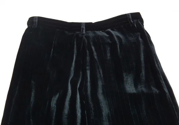 エンポリオアルマーニEMPORIO ARMANI ストライプベロアワイドパンツ 紺38 K-93332_008