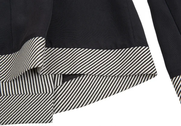ジョルジオ アルマーニGIORGIO ARMANI ストライプ切替ダブルジャケット 黒M位 K-93334_011