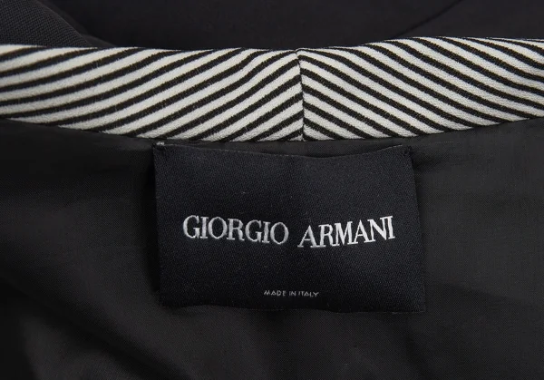 ジョルジオ アルマーニGIORGIO ARMANI ストライプ切替ダブルジャケット 黒M位 K-93334_013