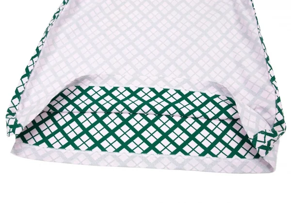 コムデギャルソン オムCOMME des GARCONS HOMME 製品染め裏バイアスチェックインサイドアウトTシャツ ピンク緑M位 K-93364_011