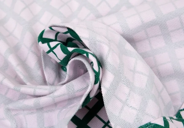 コムデギャルソン オムCOMME des GARCONS HOMME 製品染め裏バイアスチェックインサイドアウトTシャツ ピンク緑M位 K-93364_017