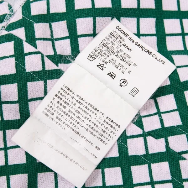 コムデギャルソン オムCOMME des GARCONS HOMME 製品染め裏バイアスチェックインサイドアウトTシャツ ピンク緑M位 K-93364_018