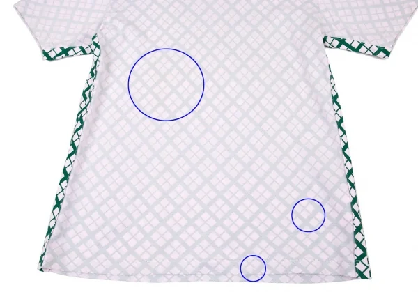 コムデギャルソン オムCOMME des GARCONS HOMME 製品染め裏バイアスチェックインサイドアウトTシャツ ピンク緑M位 K-93364_006