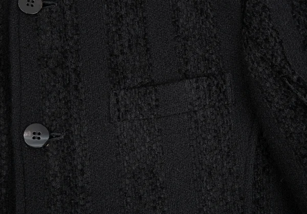 トリココムデギャルソンtricot COMME des GARCONS シャドーストライプノーカラージャケット 黒M位 K-93383_005