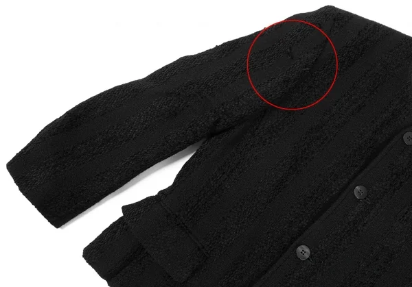 トリココムデギャルソンtricot COMME des GARCONS シャドーストライプノーカラージャケット 黒M位 K-93383_006