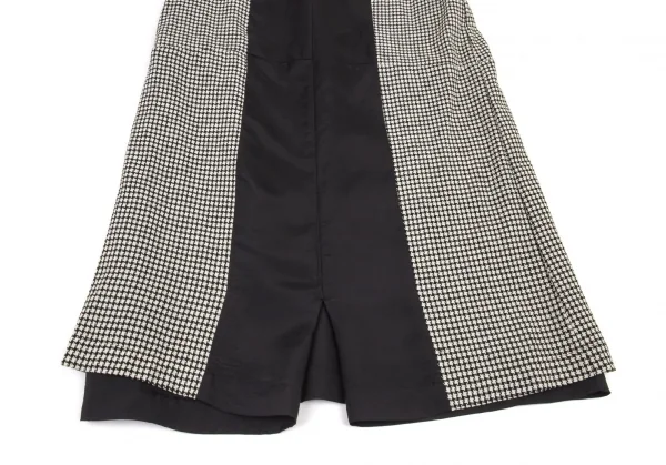 トリココムデギャルソンtricot COMME des GARCONS ハウンドトゥースキュプラ切替ノースリーブワンピース 白黒M位 K-93394_011