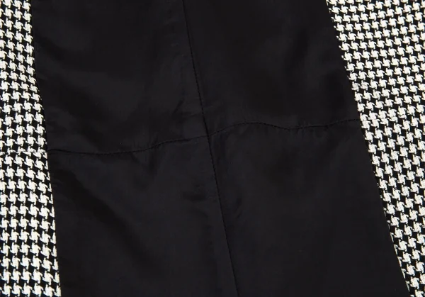 トリココムデギャルソンtricot COMME des GARCONS ハウンドトゥースキュプラ切替ノースリーブワンピース 白黒M位 K-93394_012