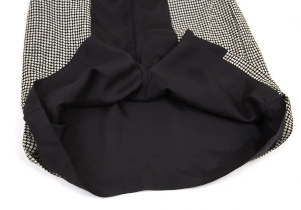 トリココムデギャルソンtricot COMME des GARCONS ハウンドトゥースキュプラ切替ノースリーブワンピース 白黒M位 K-93394_013