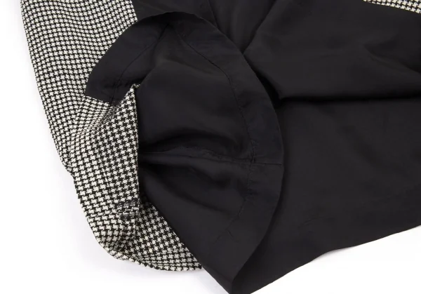 トリココムデギャルソンtricot COMME des GARCONS ハウンドトゥースキュプラ切替ノースリーブワンピース 白黒M位 K-93394_014