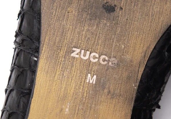 ズッカzucca スケールレザーポインテッドトゥシューズ 黒M(24位) K-93436_013