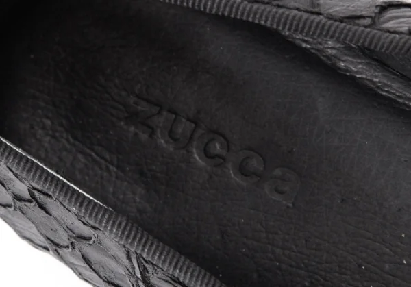 ズッカzucca スケールレザーポインテッドトゥシューズ 黒M(24位) K-93436_017