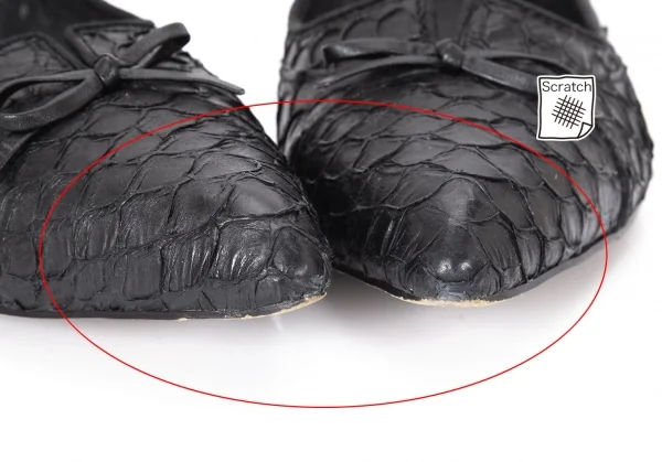 ズッカzucca スケールレザーポインテッドトゥシューズ 黒M(24位) K-93436_004