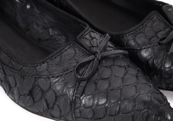 ズッカzucca スケールレザーポインテッドトゥシューズ 黒M(24位) K-93436_006