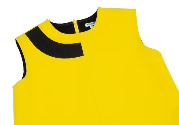 ケンゾーKENZO バイカラー切替レイヤードノースリーブワンピース 黒黄36 K-93439_003