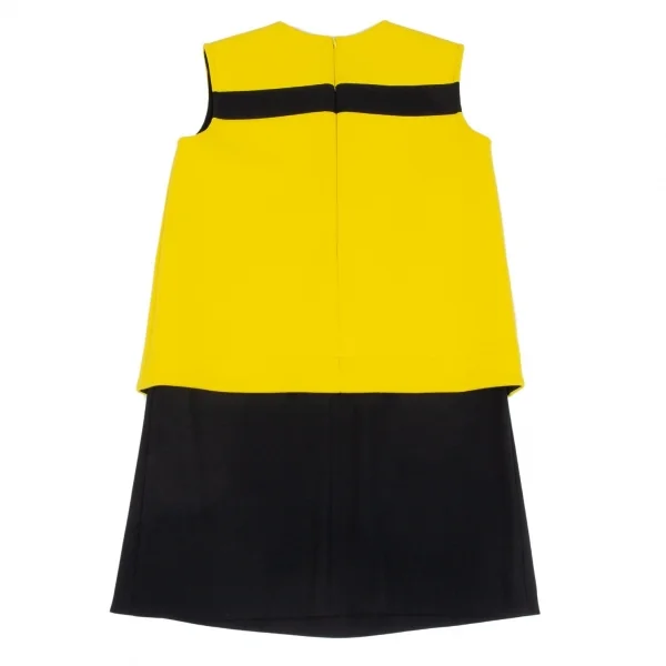 ケンゾーKENZO バイカラー切替レイヤードノースリーブワンピース 黒黄36 K-93439_008