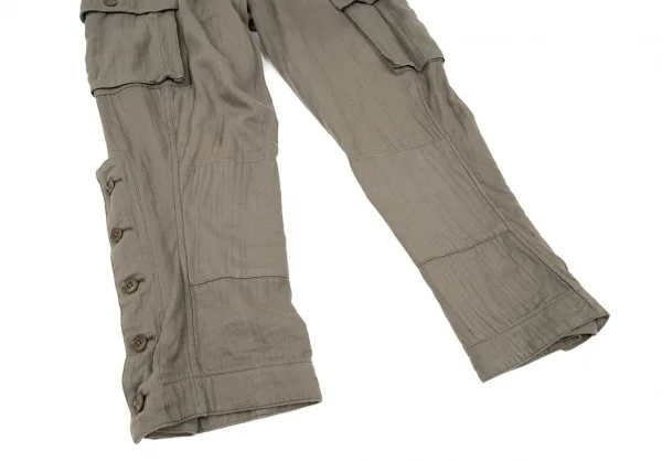 ヨウジヤマモト プールオムYohji Yamamoto POUR HOMME 敗残兵コットンサスペンダーカーゴパンツ カーキ3 K-93474_007