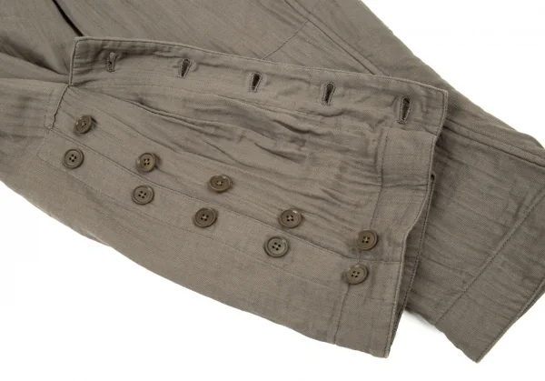 ヨウジヤマモト プールオムYohji Yamamoto POUR HOMME 敗残兵コットンサスペンダーカーゴパンツ カーキ3 K-93474_009