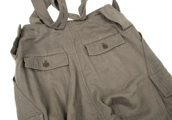 ヨウジヤマモト プールオムYohji Yamamoto POUR HOMME 敗残兵コットンサスペンダーカーゴパンツ カーキ3 K-93474_013